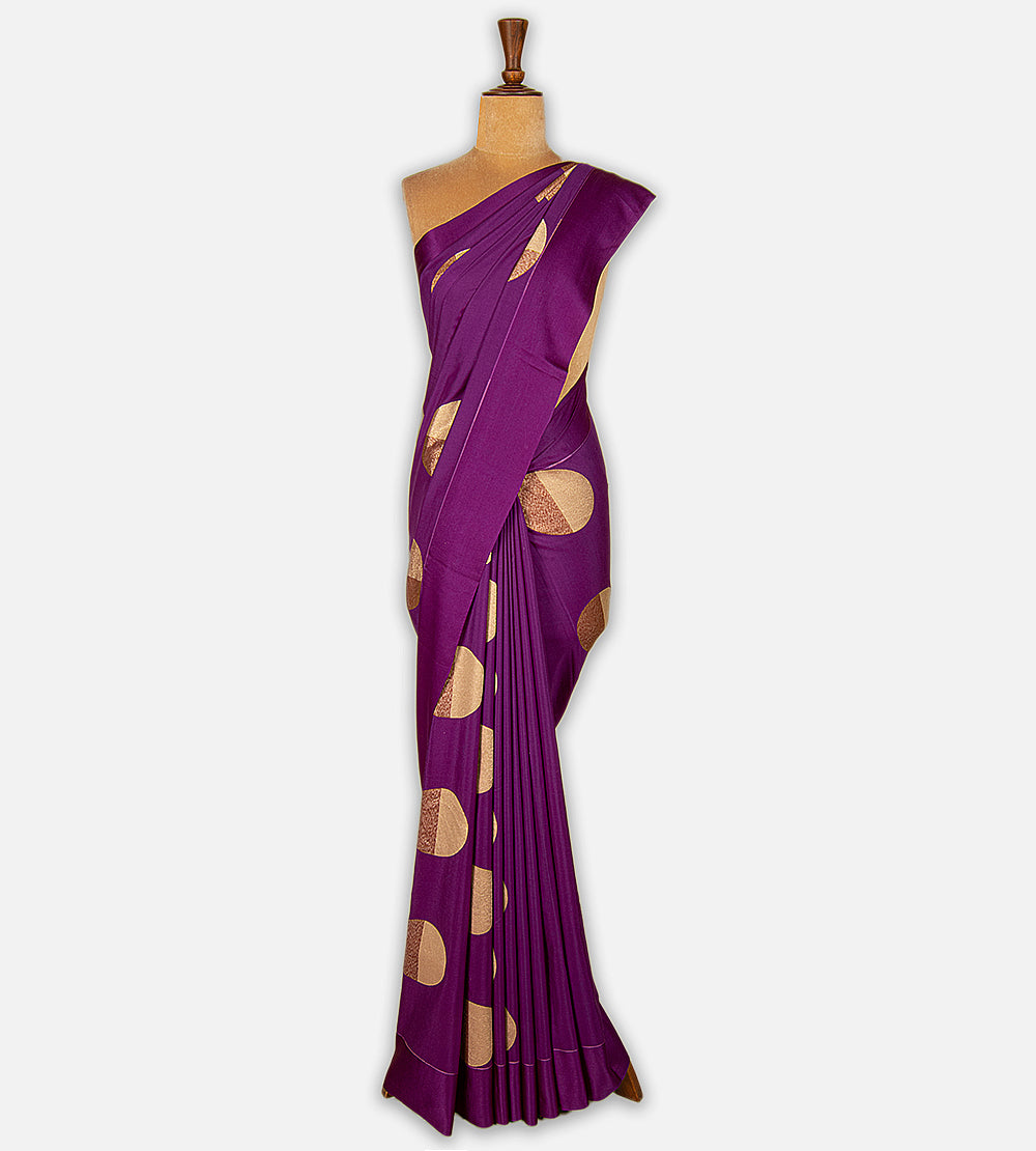Purple Banarasi Tussar Georgette Saree