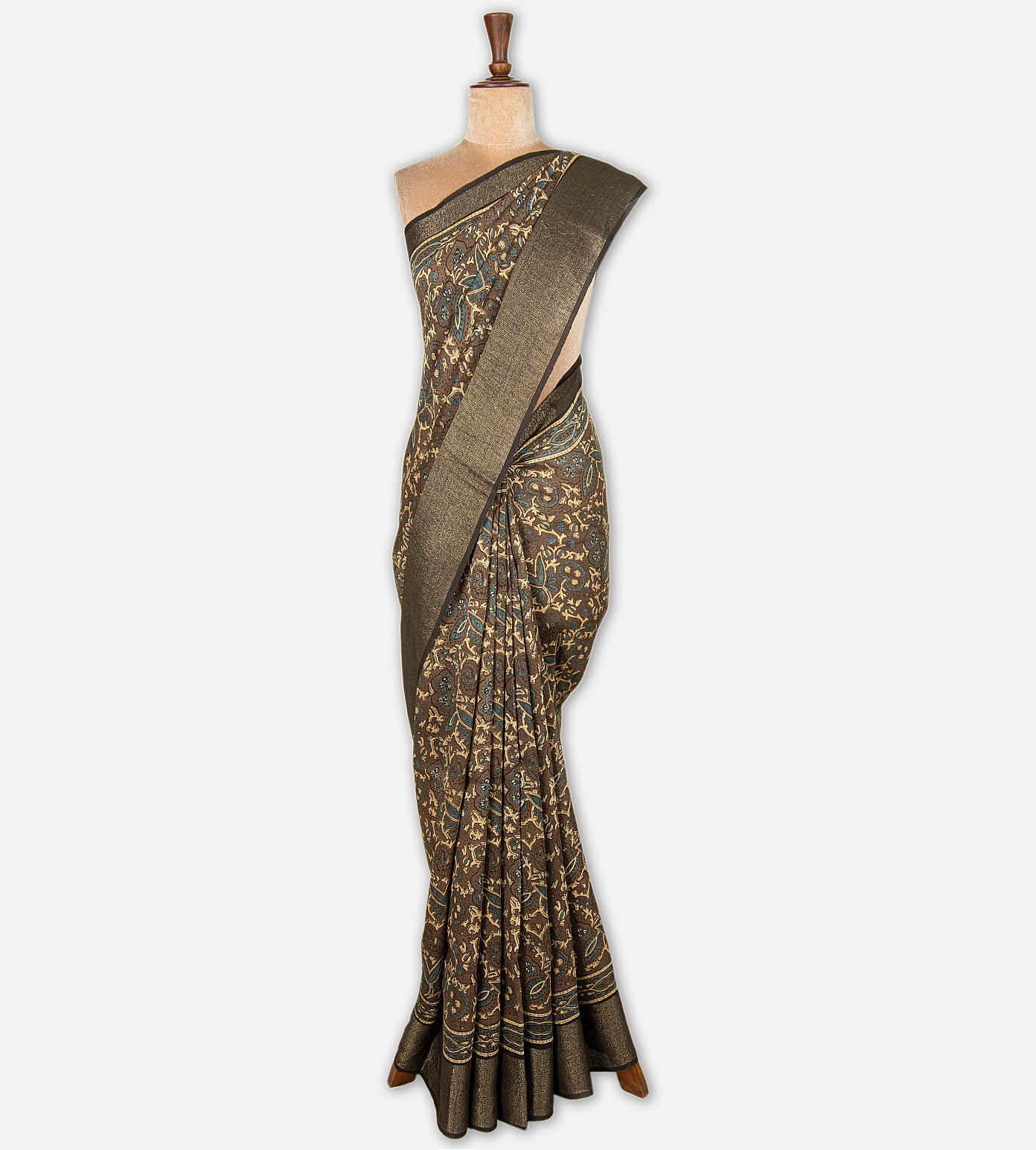 Brown Linen Saree
