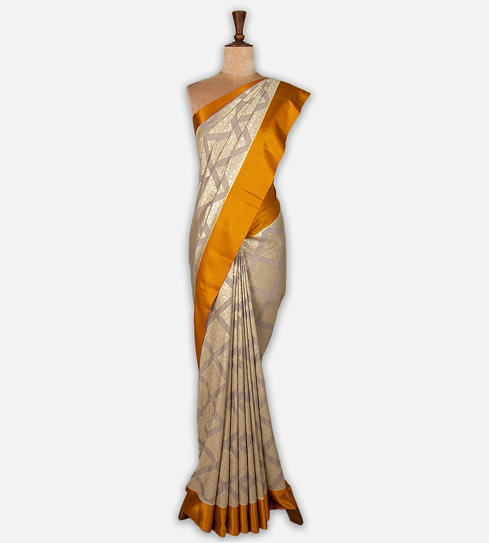 Beige Banarasi Tussar Georgette Saree