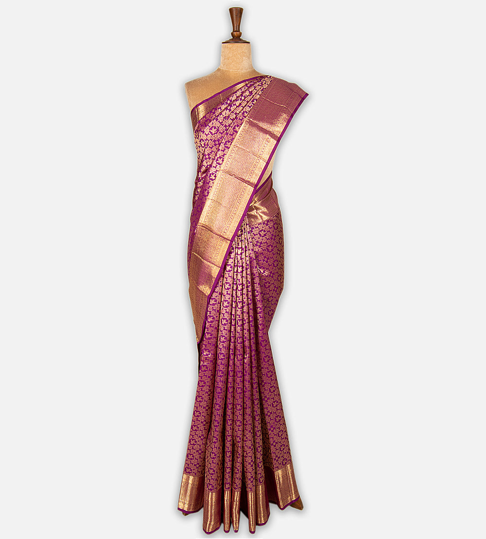 Purple Kanchipuram Silk Saree
