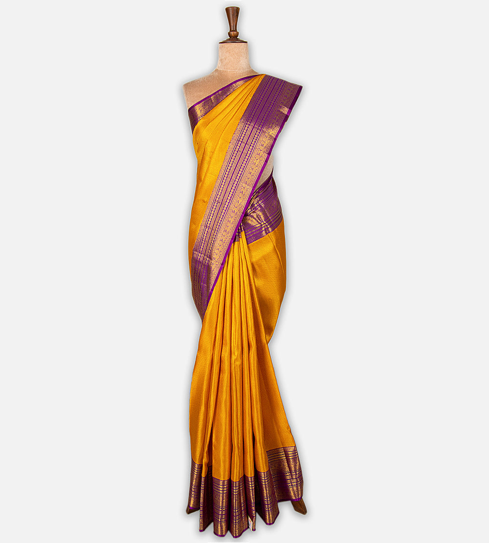 Yellow Kanchipuram Silk Saree