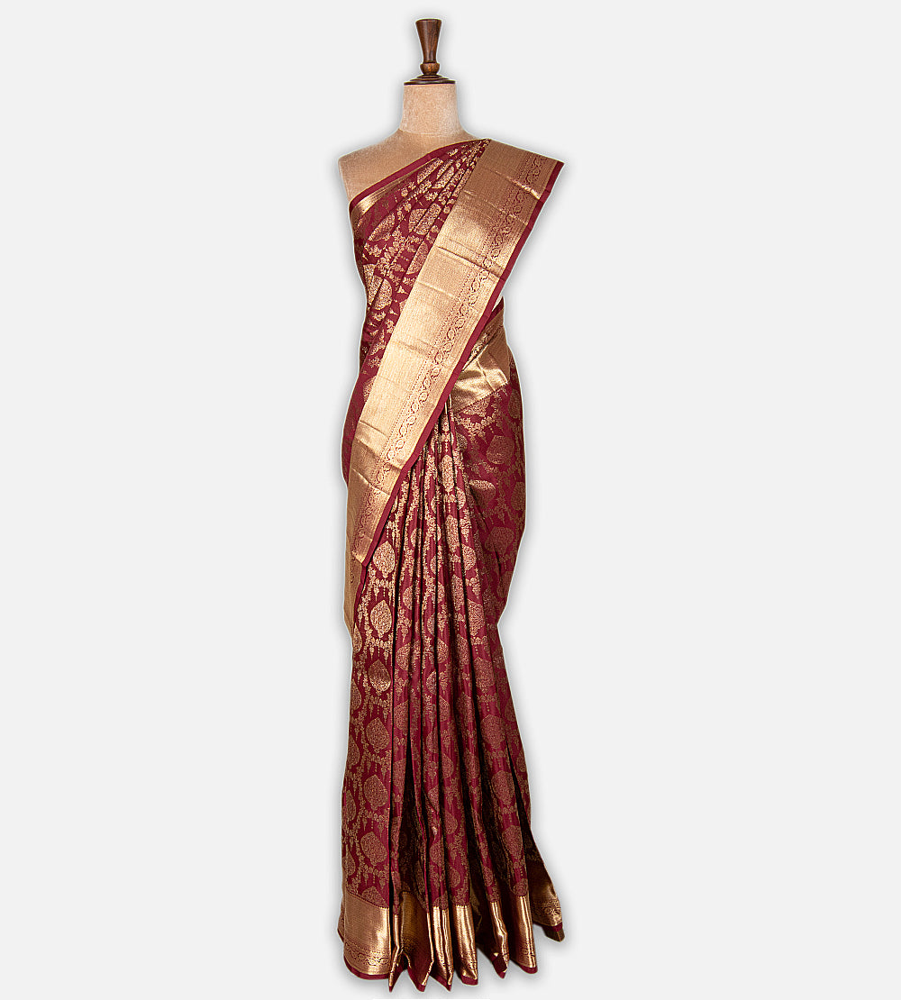 Maroon Kanchipuram Silk Saree