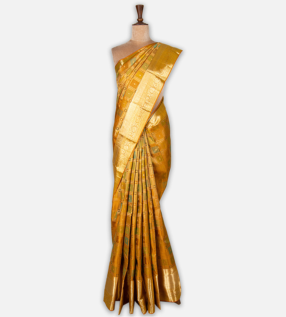 Yellow Kanchipuram Silk Saree