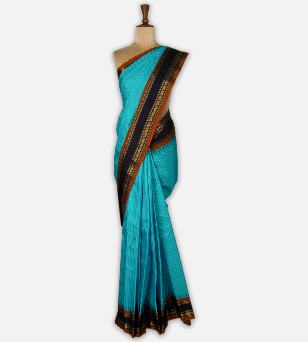 Blue Gadwal Silk Saree