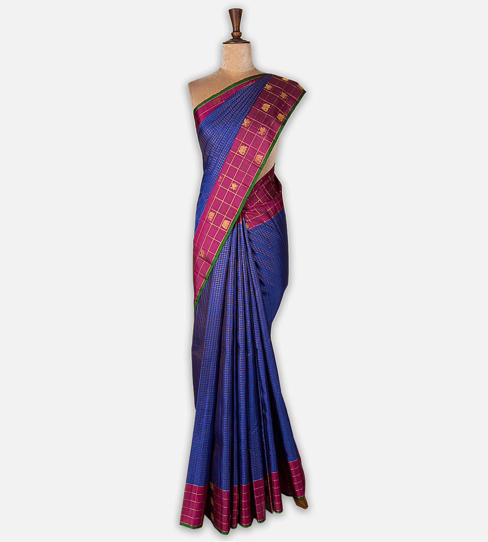 Blue Kanchipuram Silk Saree