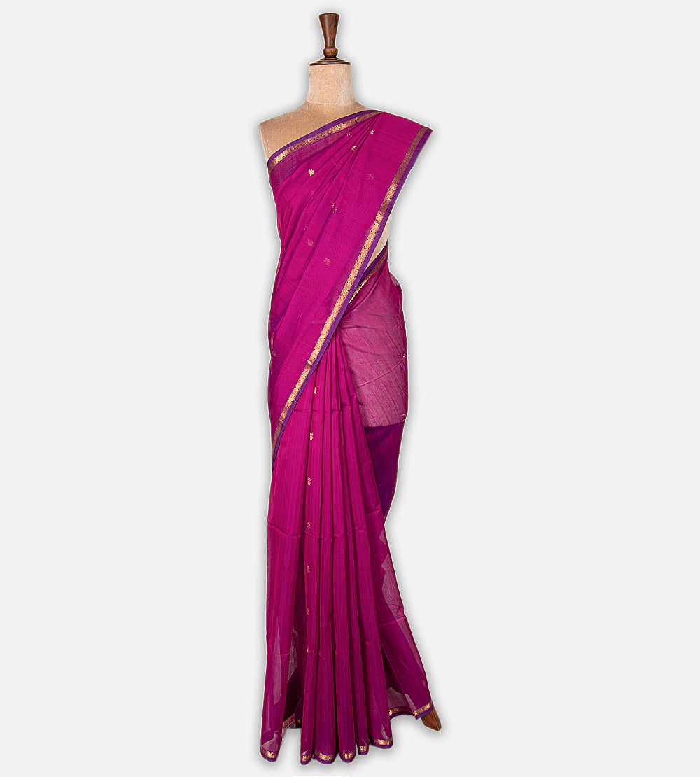 Purple Maheshwari Cotton Saree