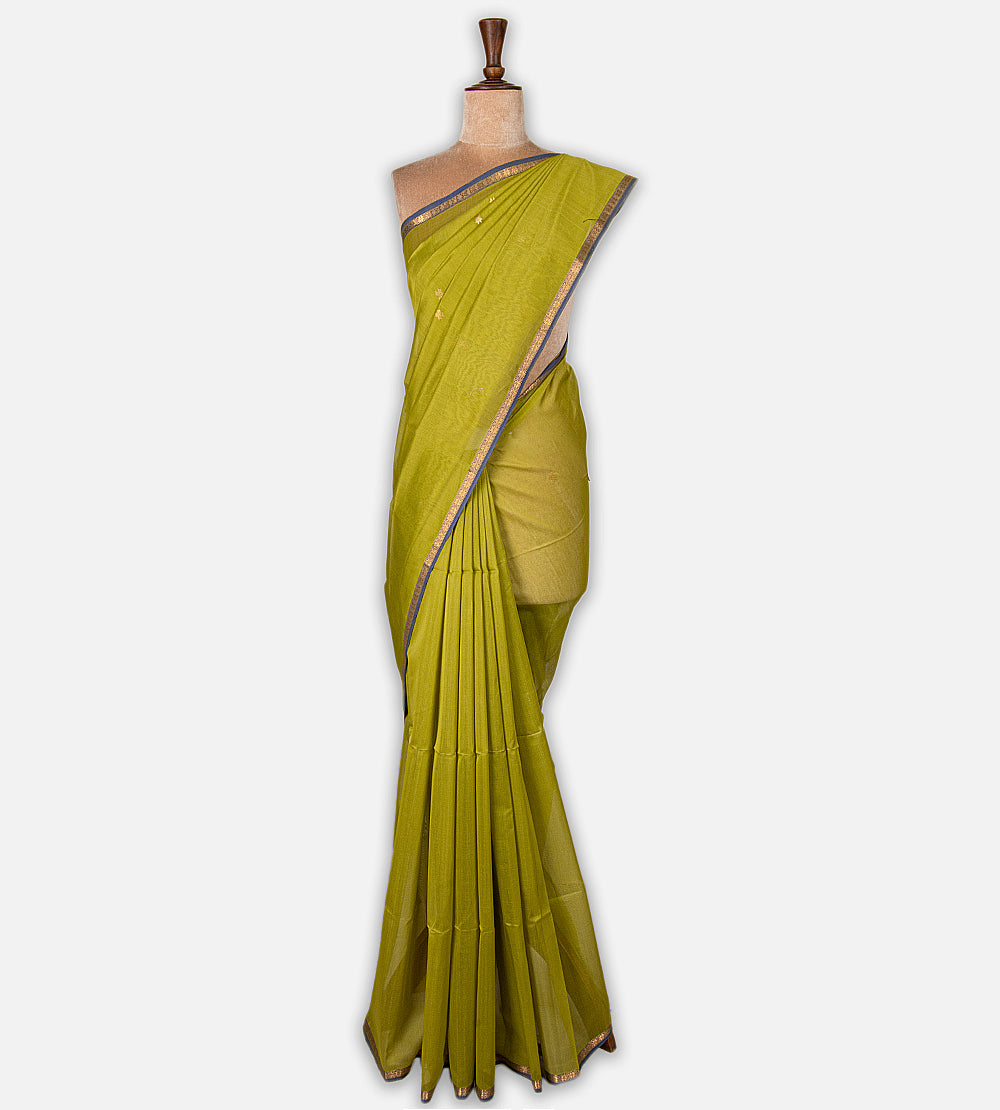 Light Green Maheshwari Cotton Saree
