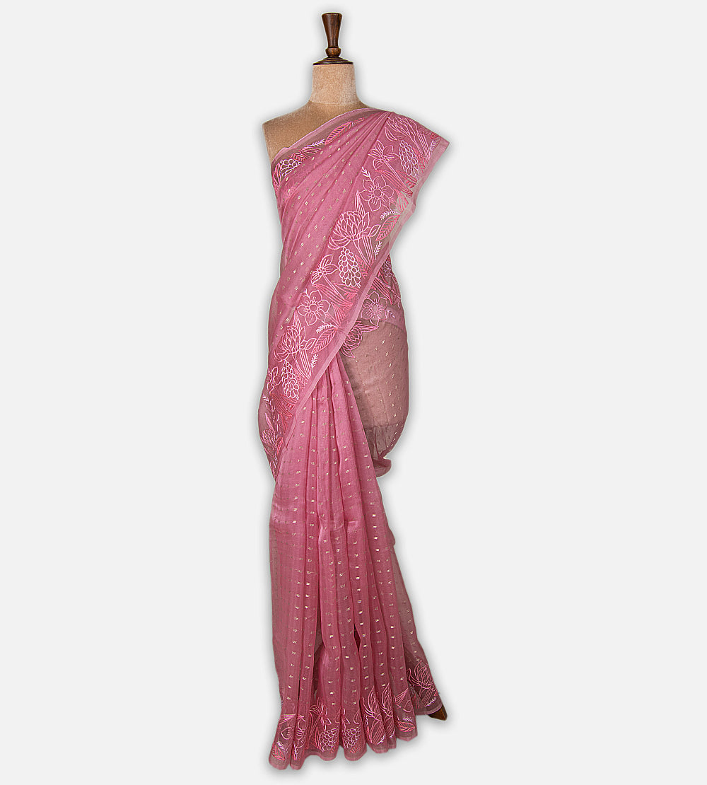 Pink Organza Saree
