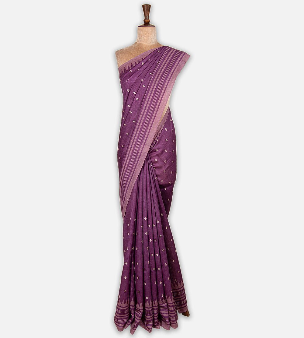 Purple Moonga Tussar Saree