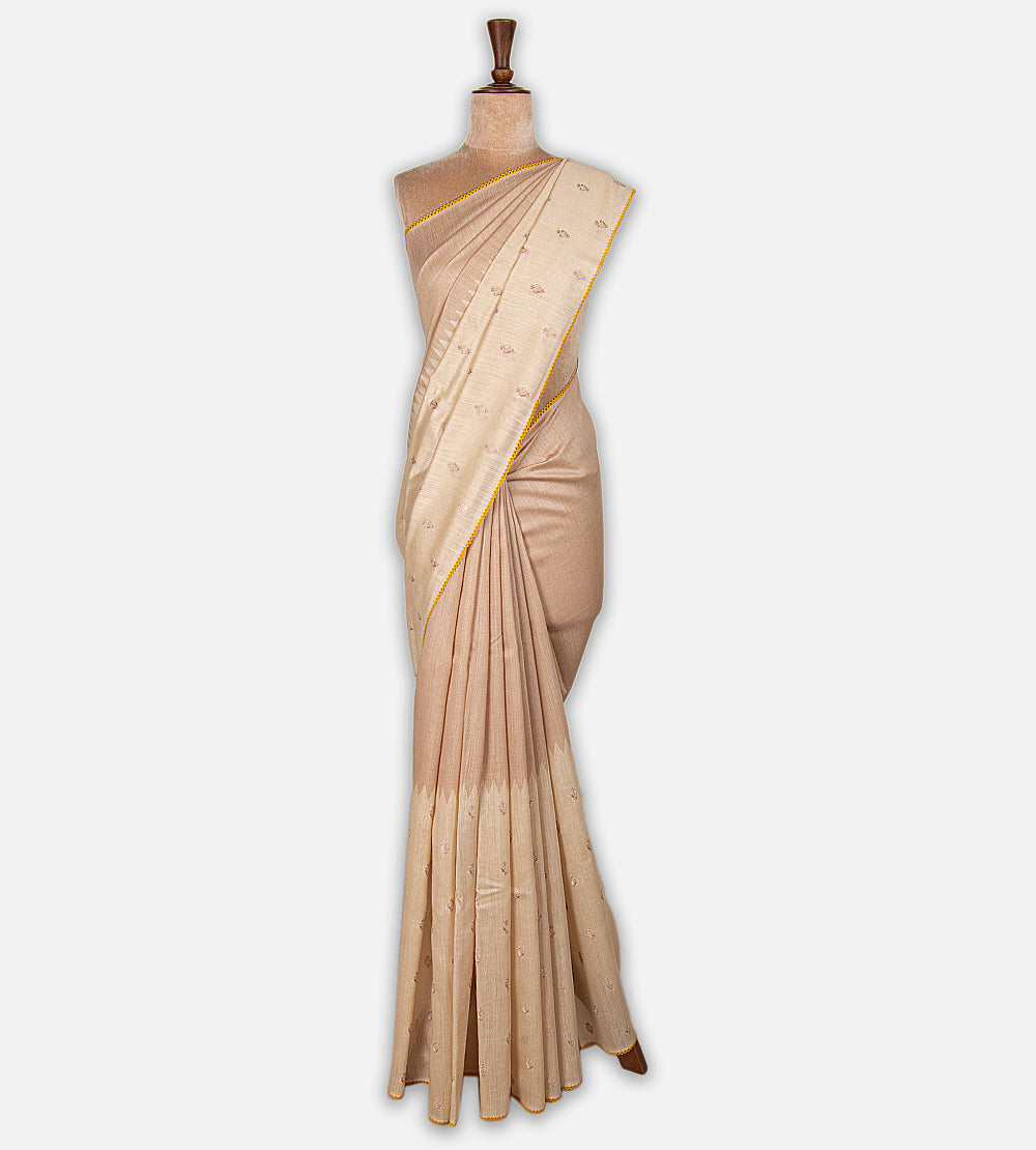 Warm Beige Moonga Tussar Saree