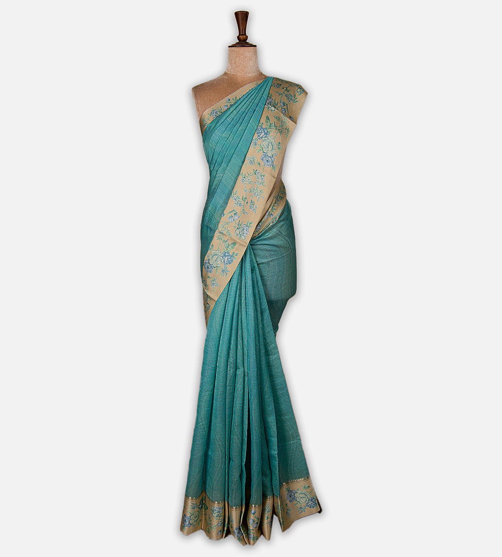 Blue Tussar Kota Saree