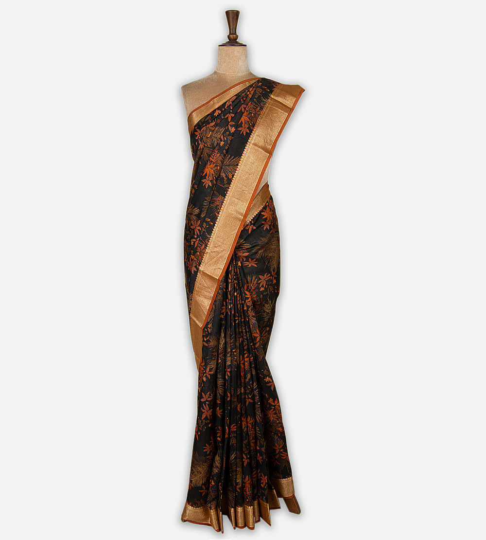 Black Chaniya Silk Saree