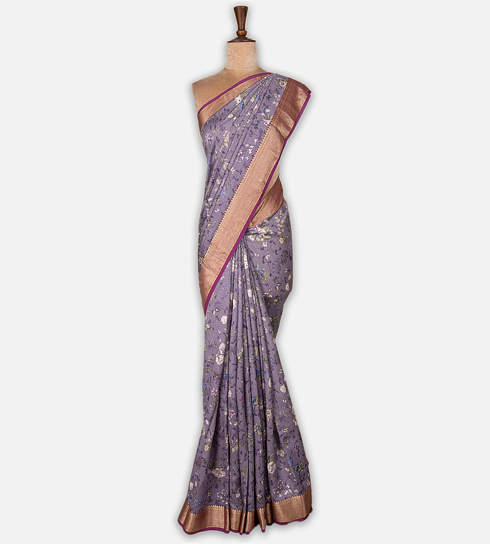 Lavender Chaniya Silk Saree