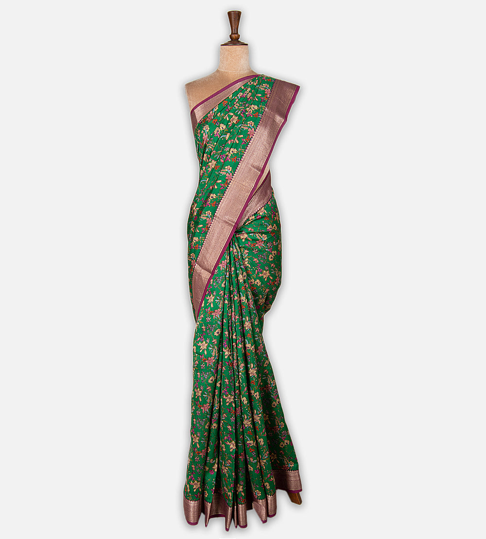 Green Chaniya Silk Saree