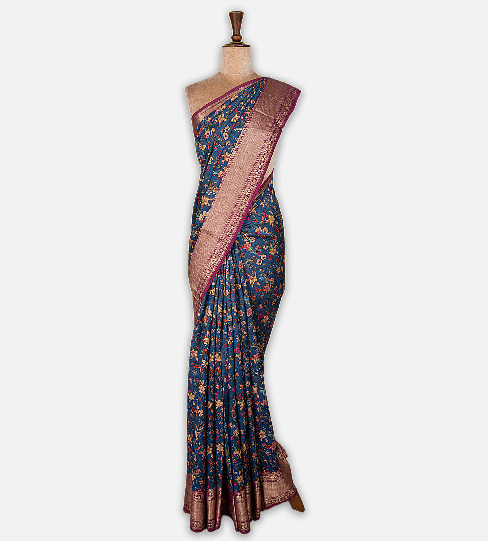 Blue Chaniya Silk Saree