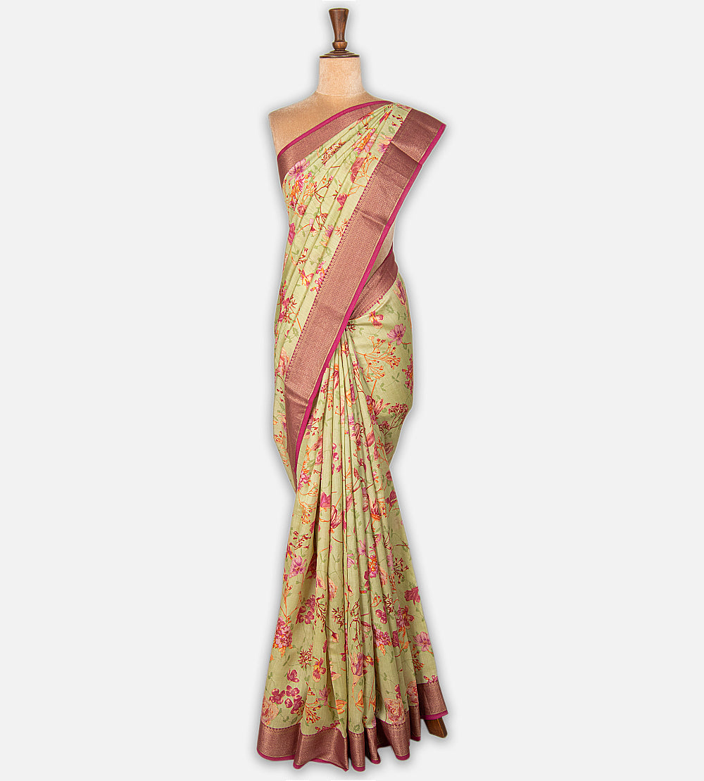 Pastel Green Chaniya Silk Saree