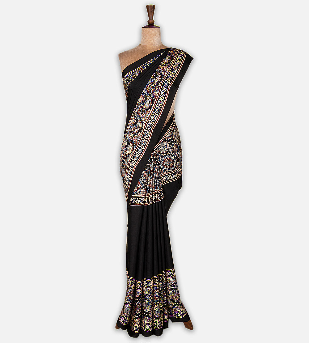 Black Modal Silk Saree