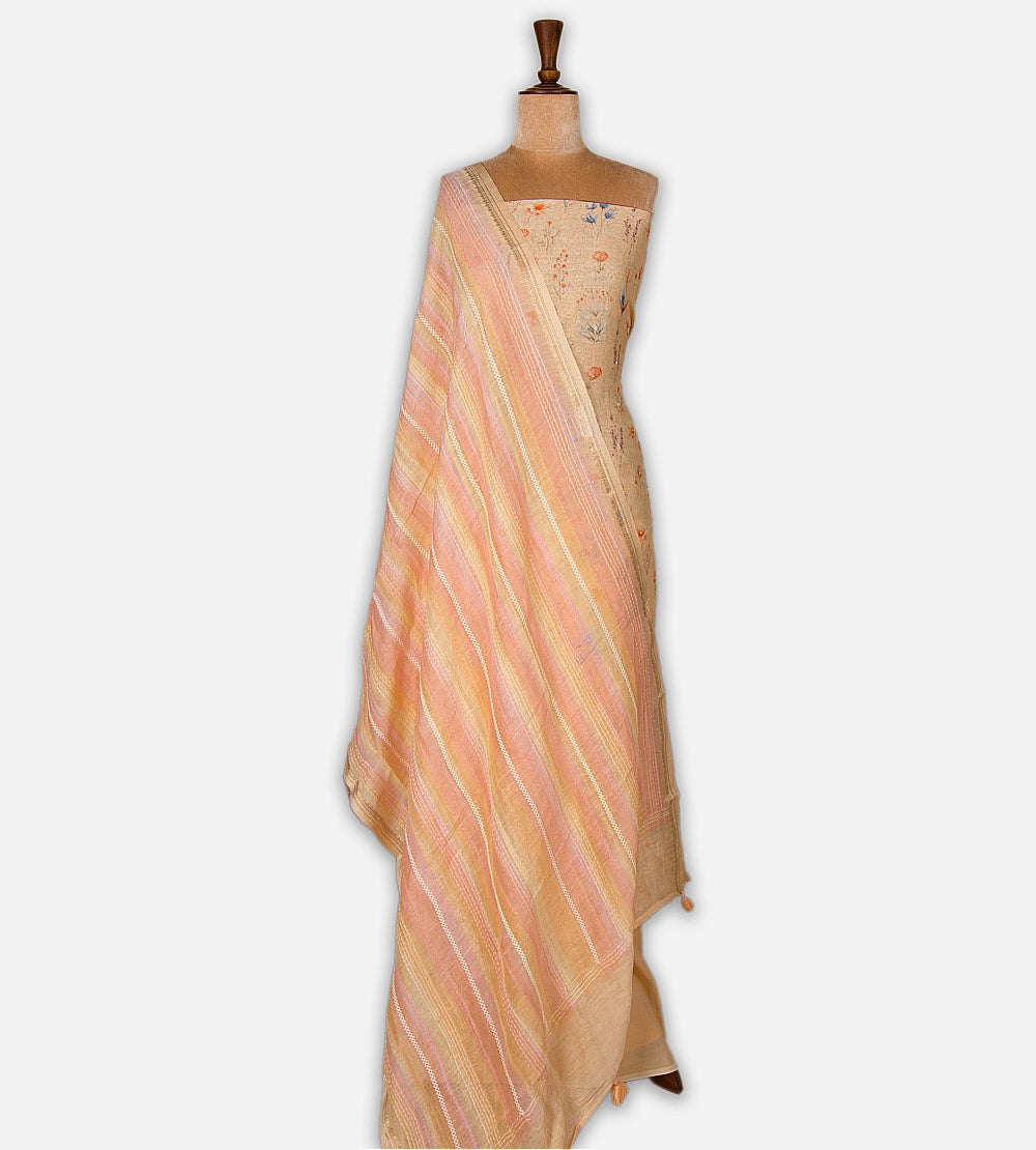 Light Peach Linen Salwar
