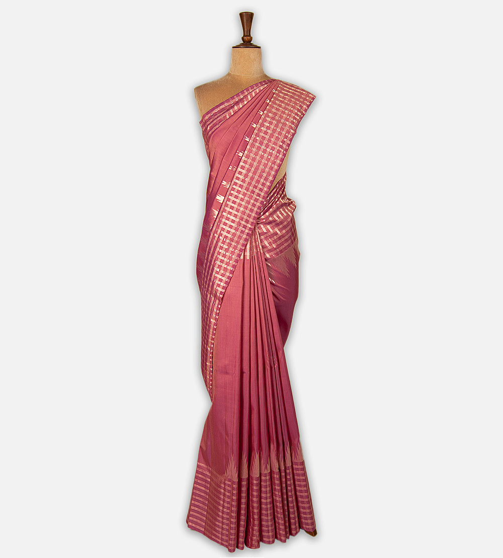 Pink Kanchipuram Silk Saree