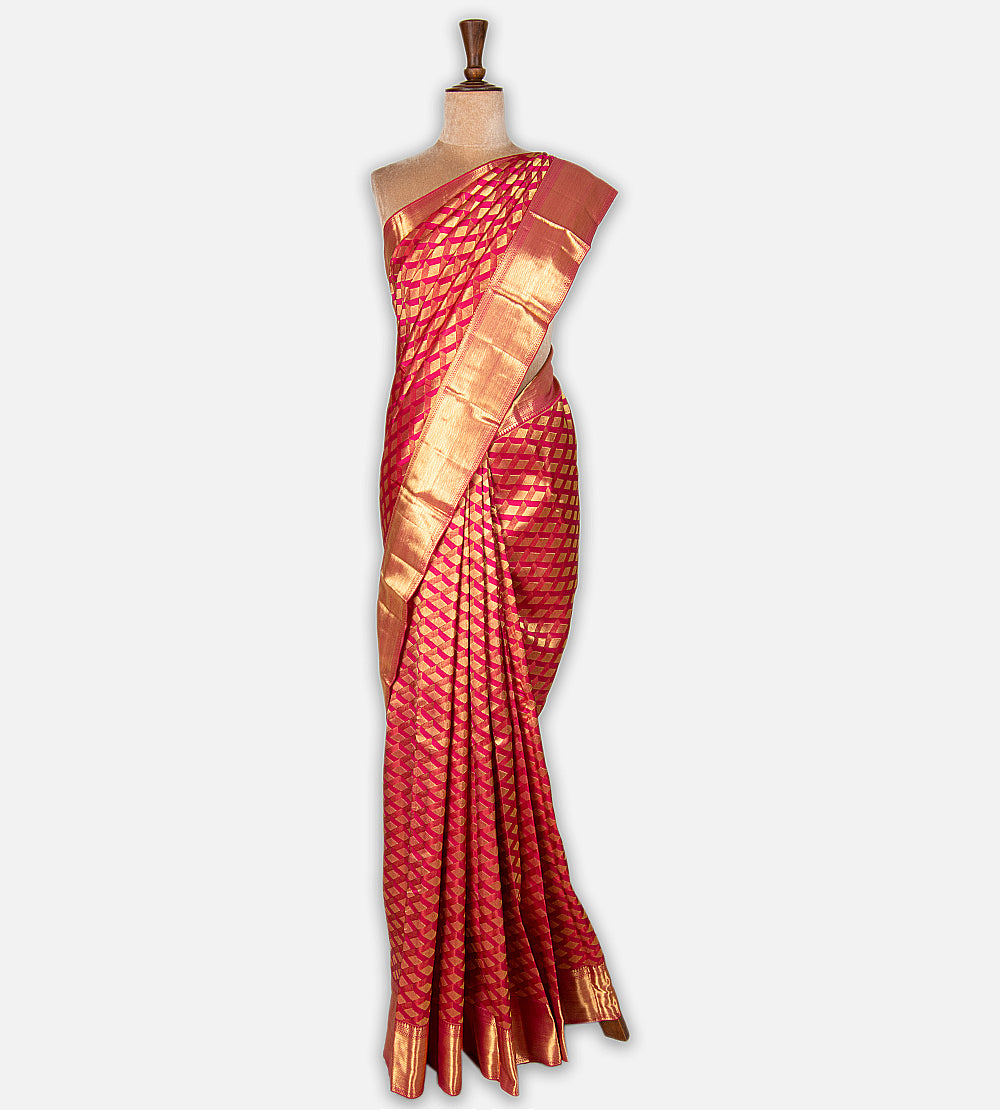 Pink Kanchipuram Silk Saree