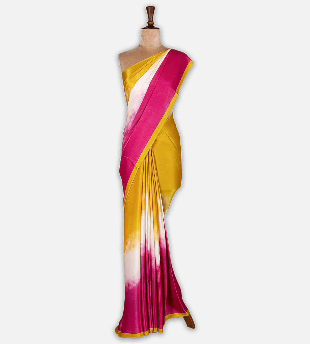Multicolour Satin Crepe Saree
