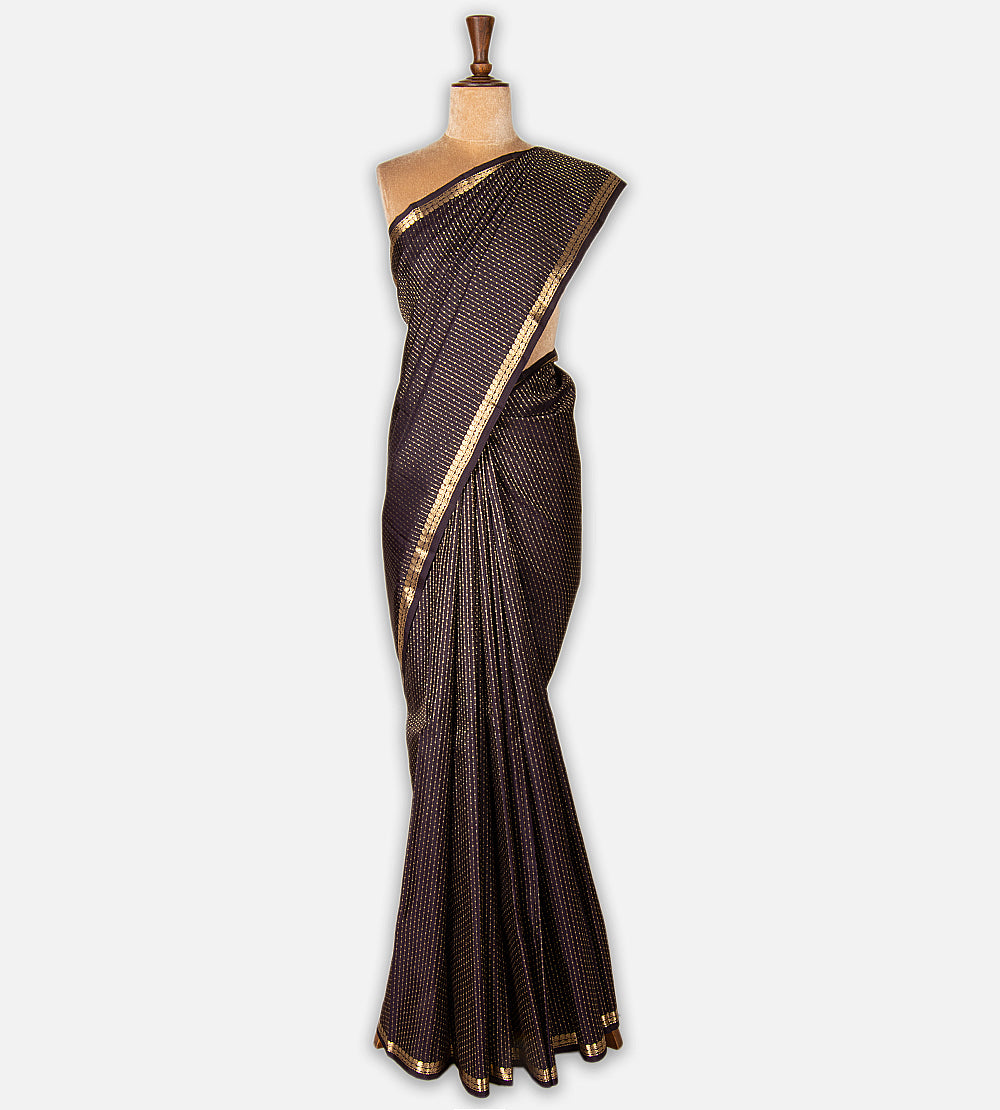 Midnight blue Kanchipuram Silk Saree