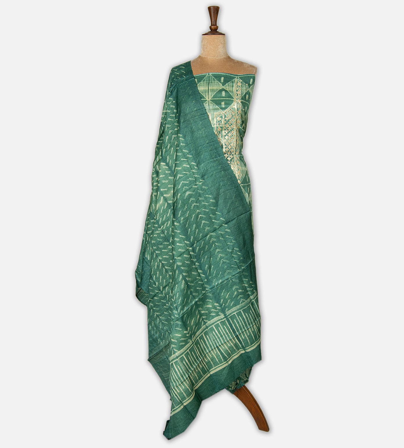 Green Shibori Tussar Salwar