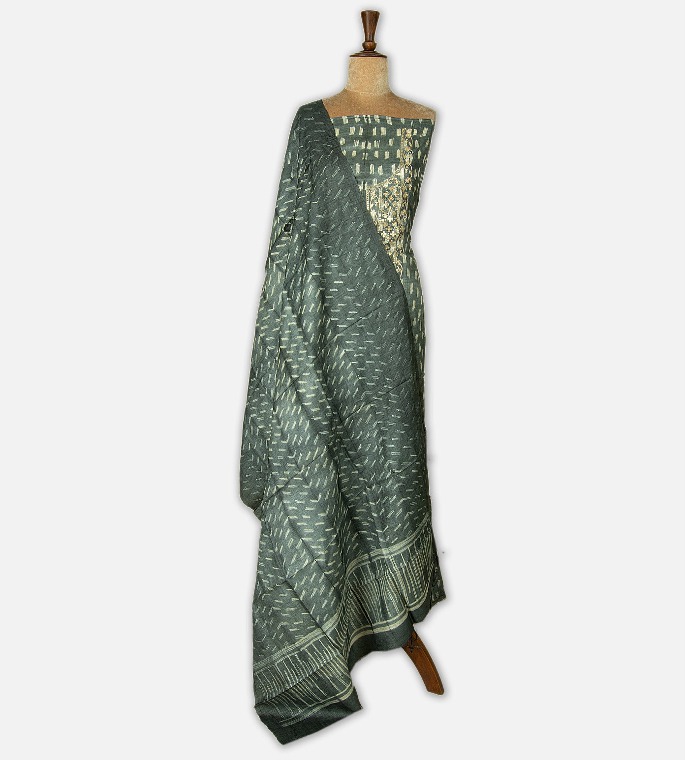 Grey Shibori Tussar salwar