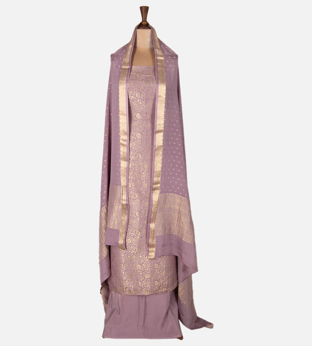 Mauve Banarasi Crepe Salwar