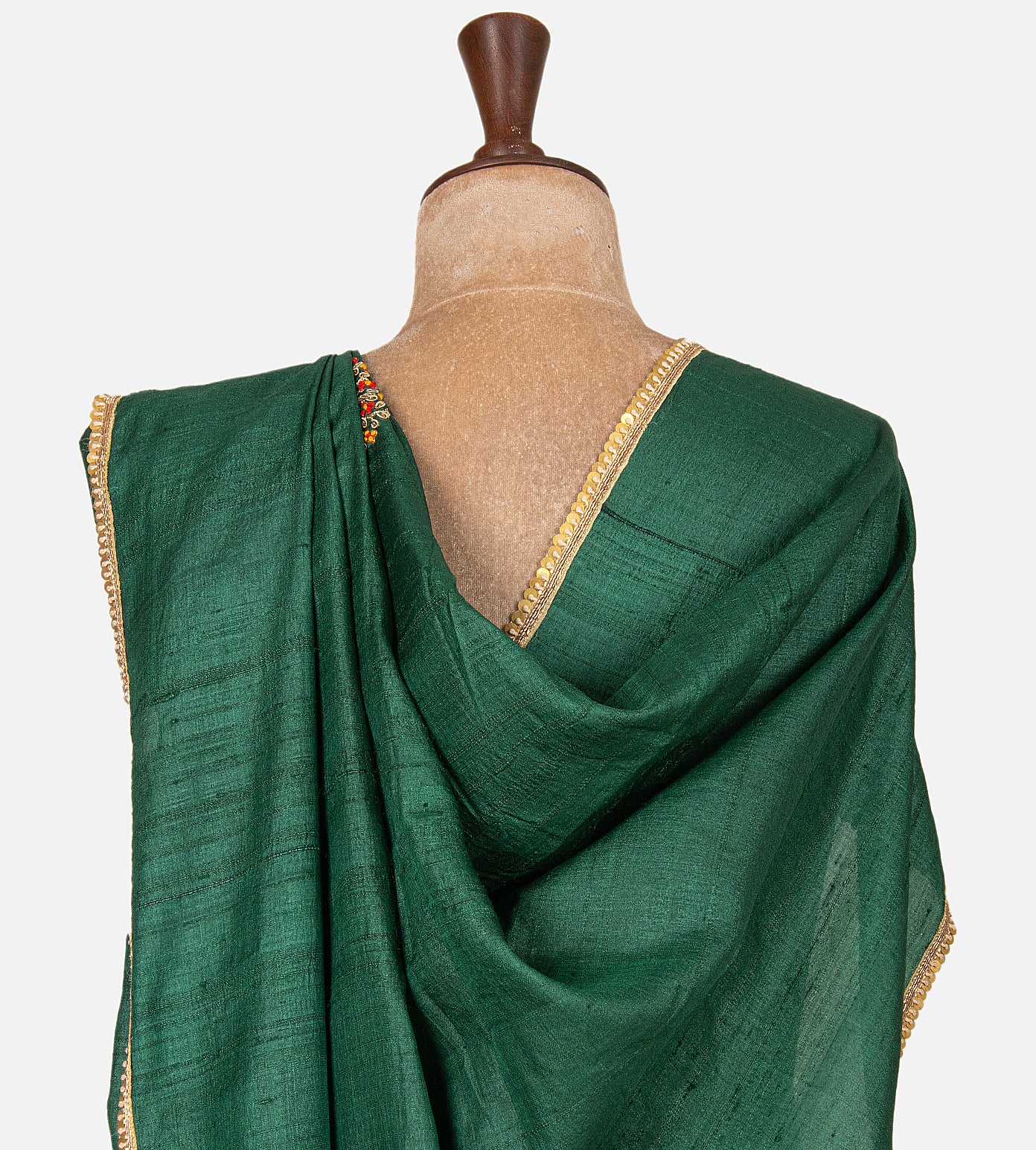 Green Tussar Zardozi Hand Embroidery Saree