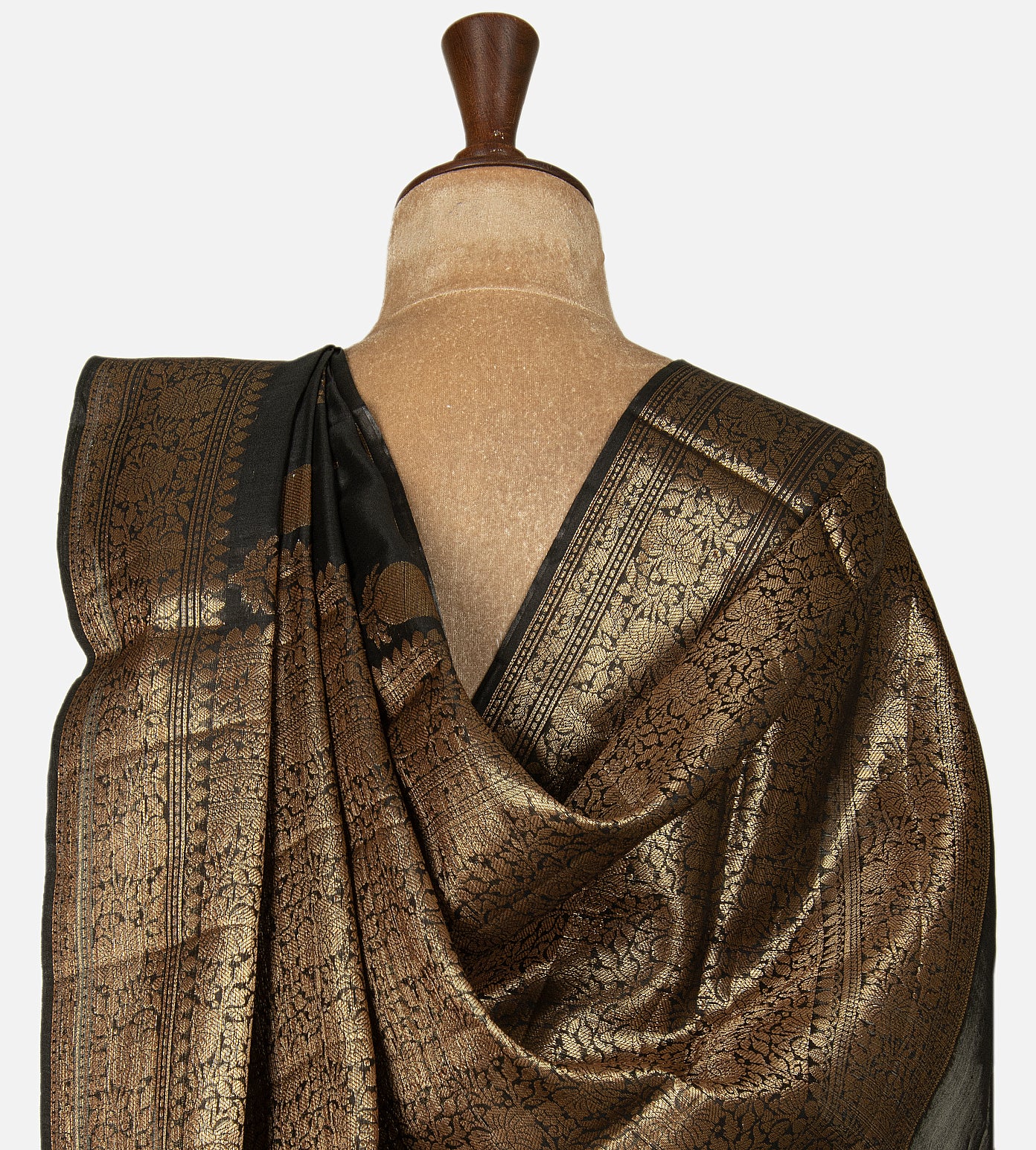 Black Chanderi Cotton Saree