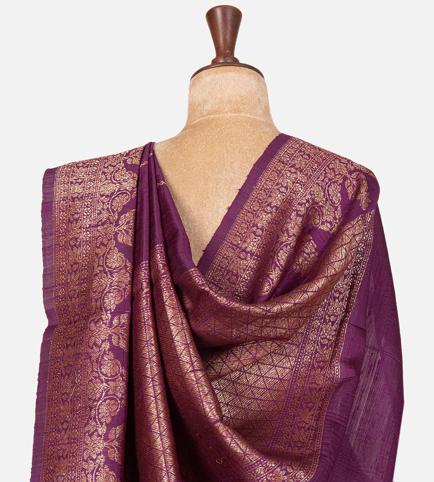 Purple Banarasi Tussar Saree