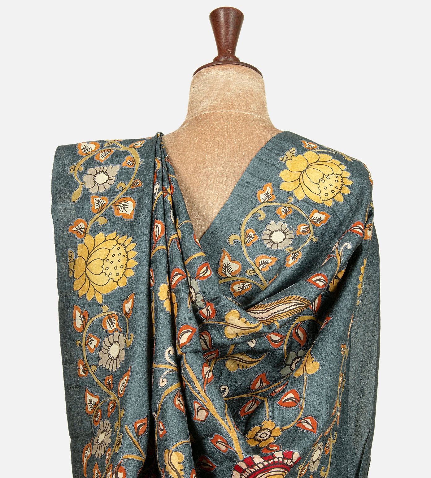 Elephant Grey Tussar Saree