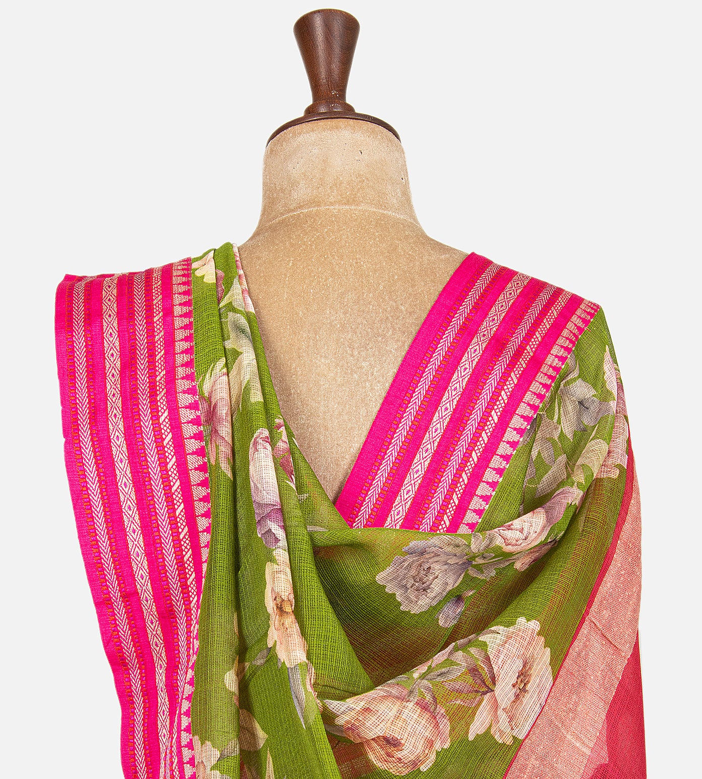 Green Kota Cotton Saree