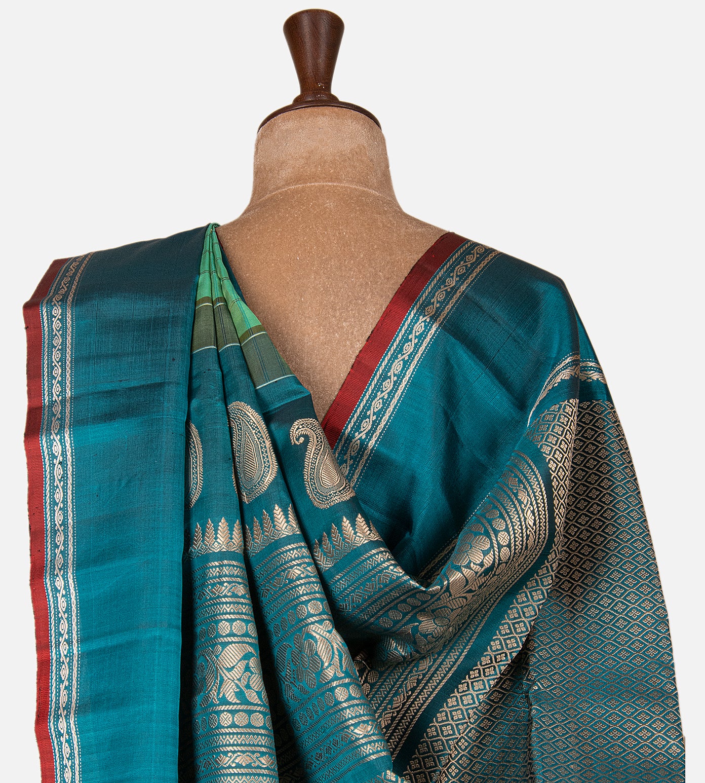 Green Gadwal Silk Saree