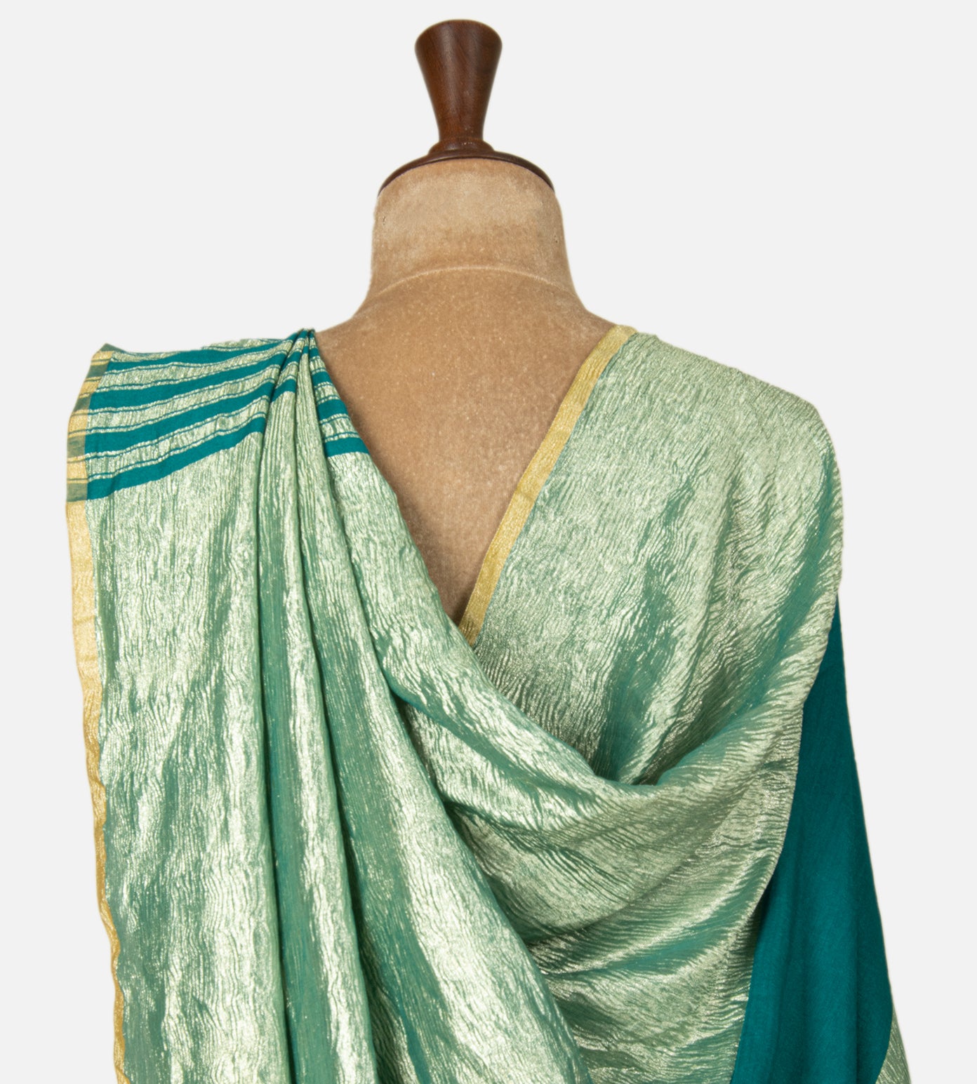 Deep Teal Moonga Tussar Saree