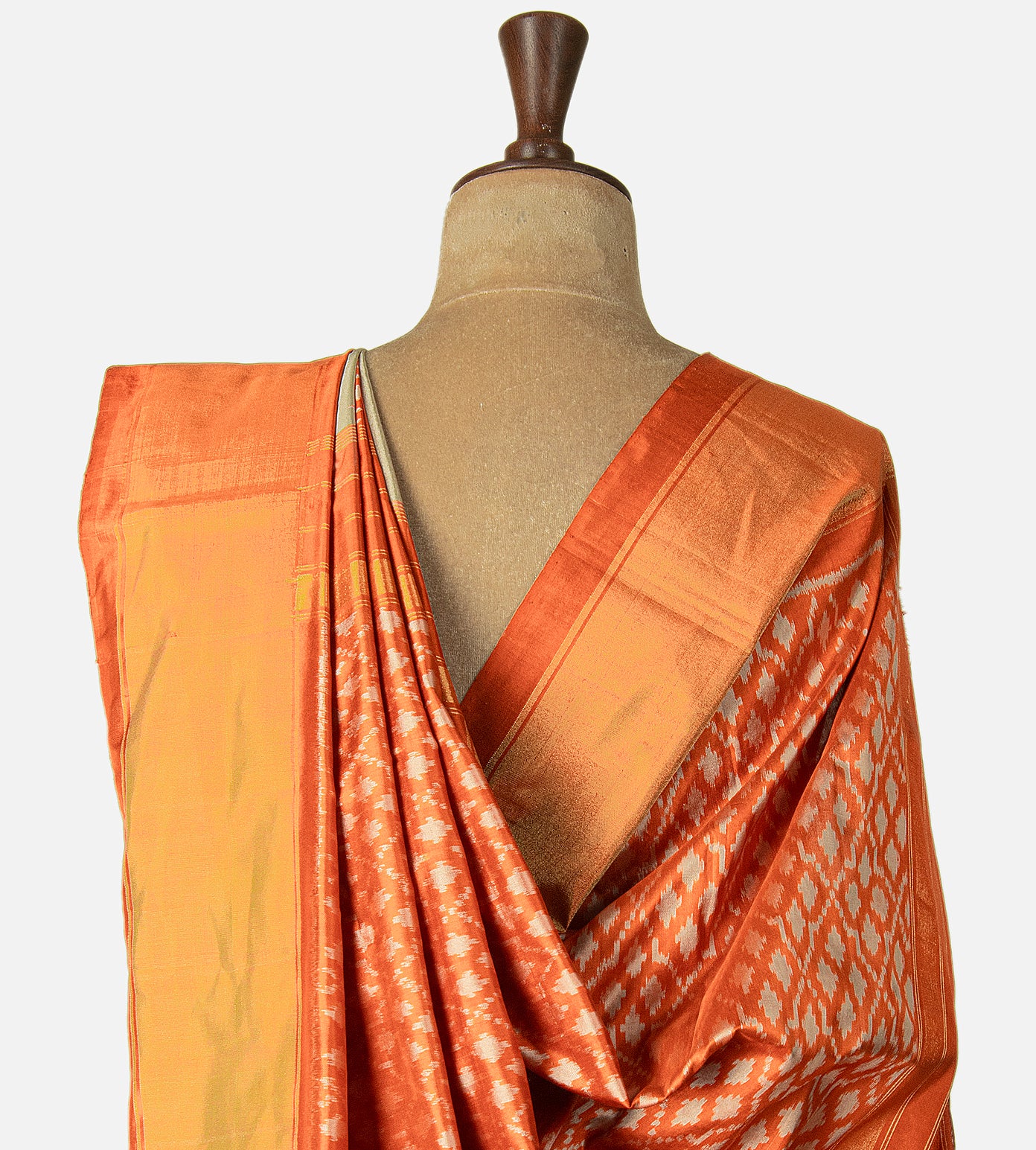 Beige Ikkat Silk Saree