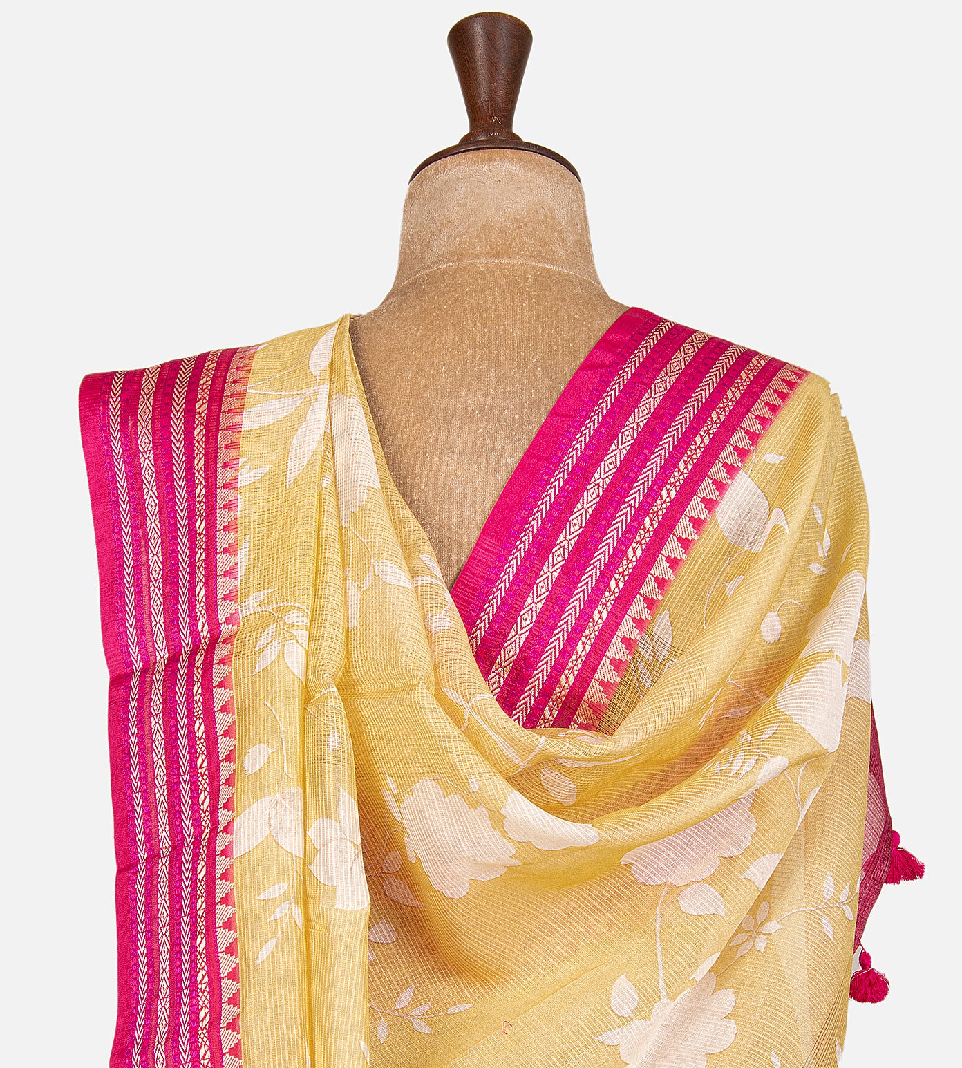 Light Yellow Kota Cotton Saree