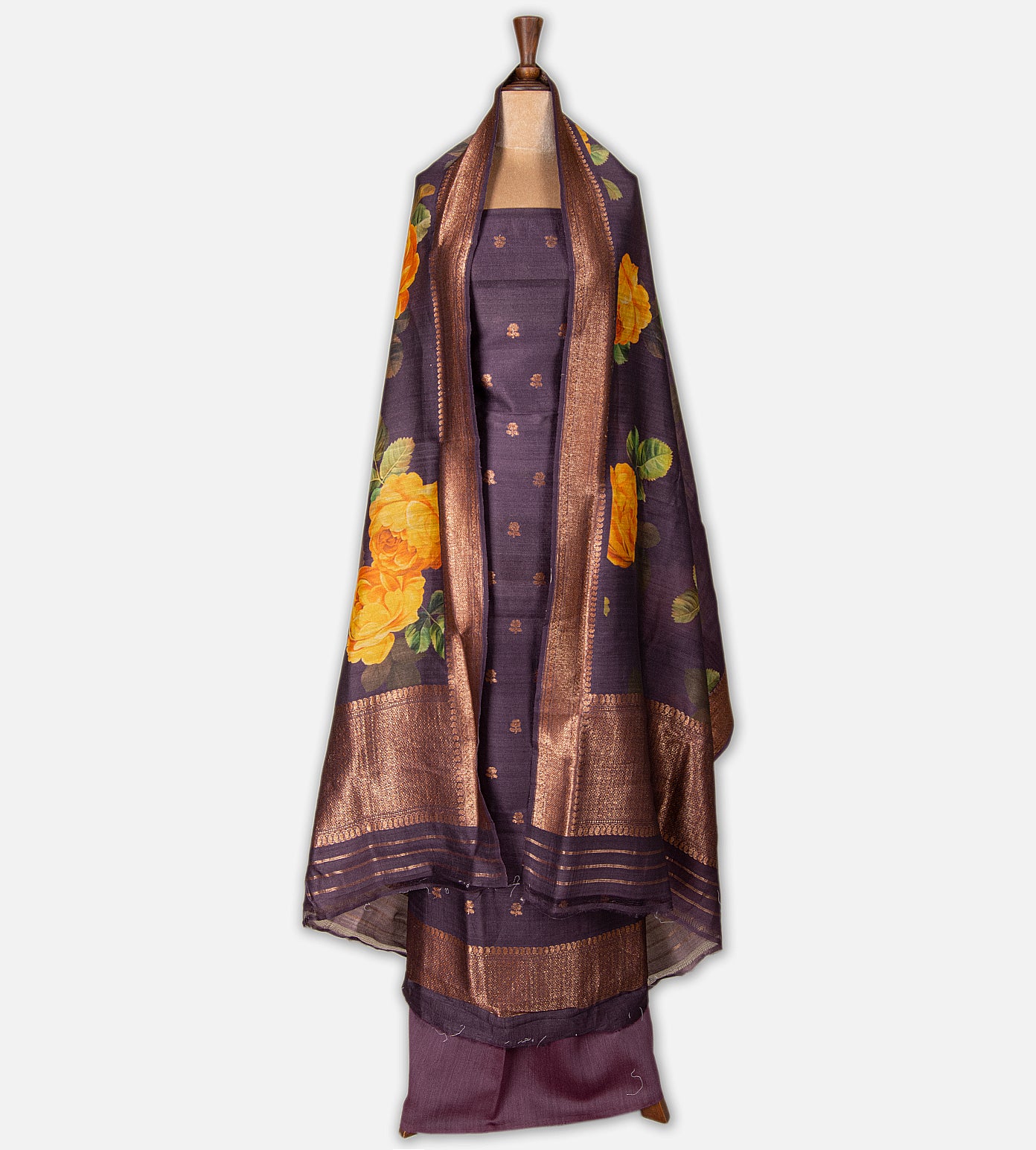 Aubergine Purple Tussar Salwar