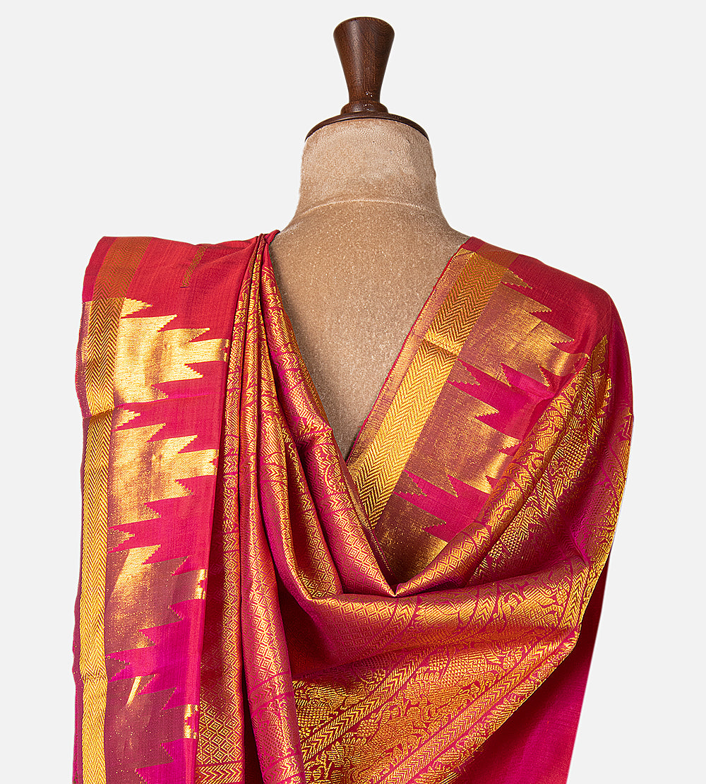 Pink Kanchipuram Silk Saree