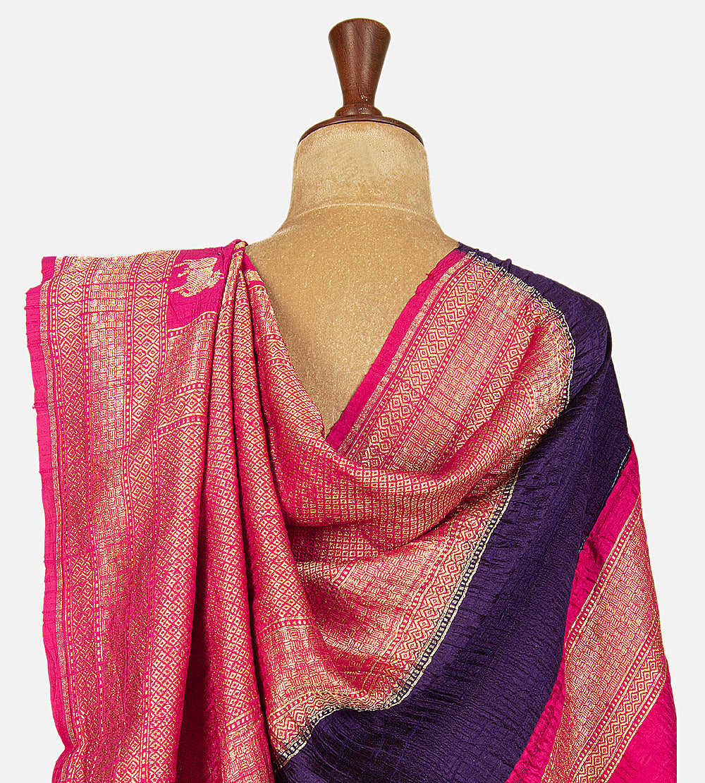 Pink Banarasi Tussar Saree
