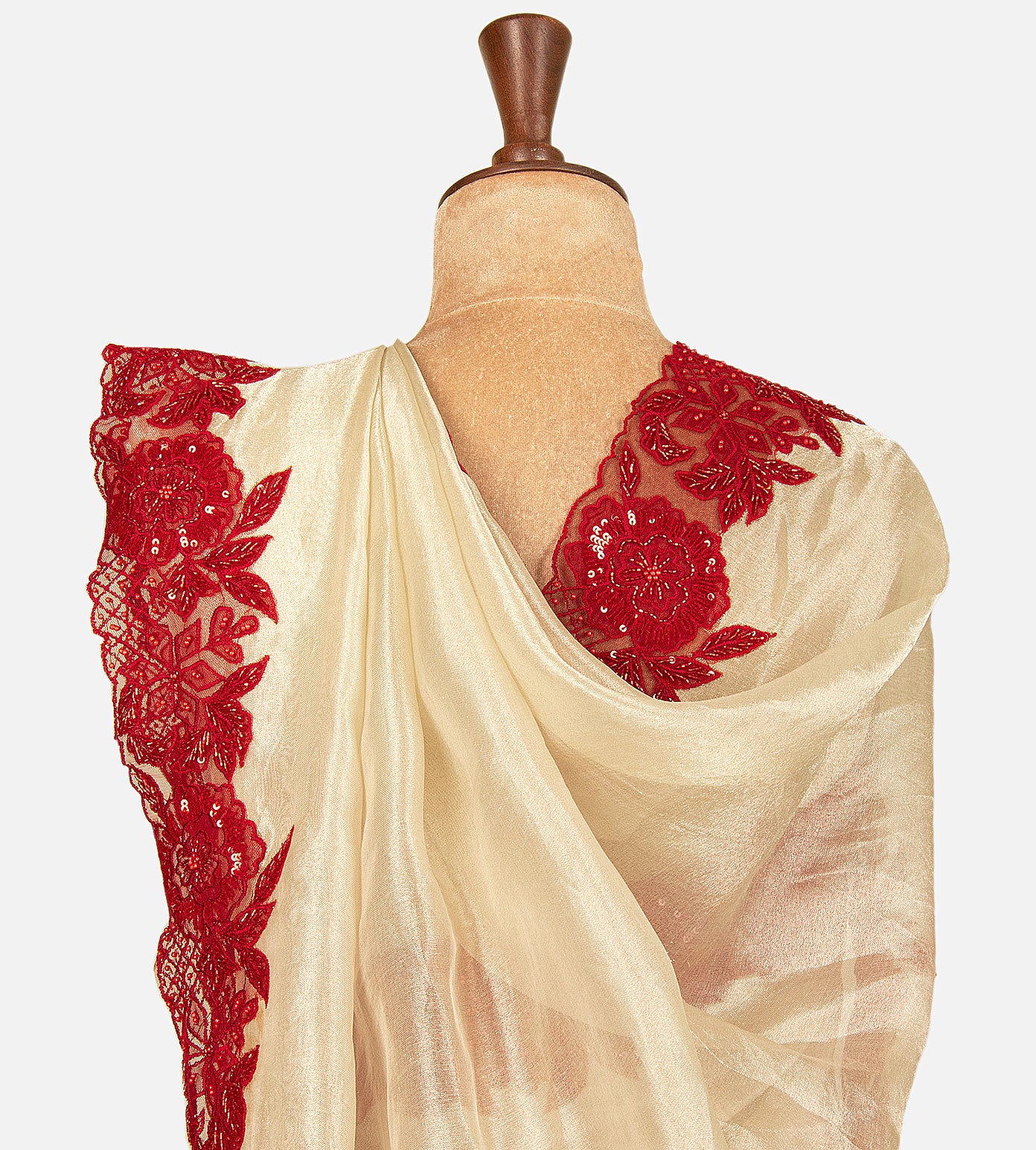 Creme Tissue Organza Saree