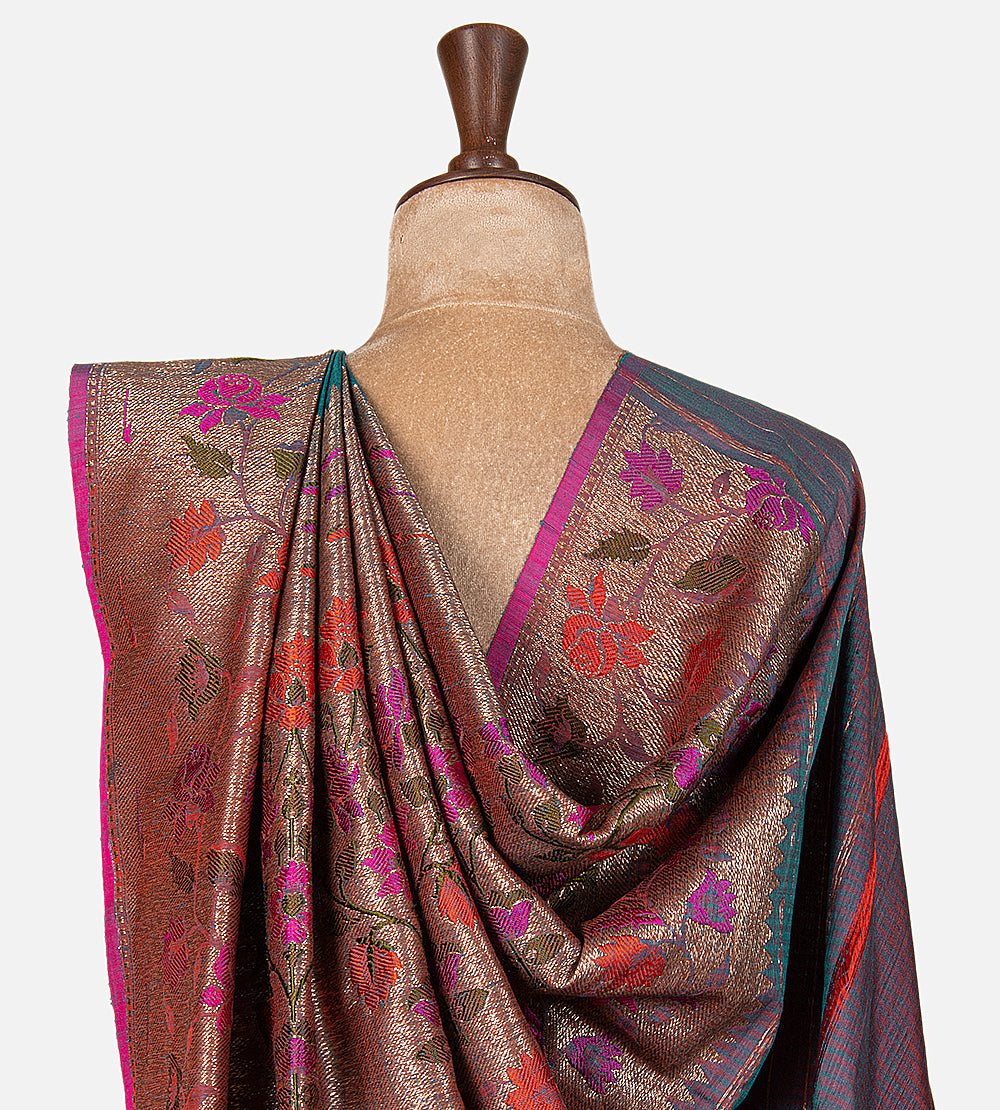 Blue Banarasi Tussar Saree