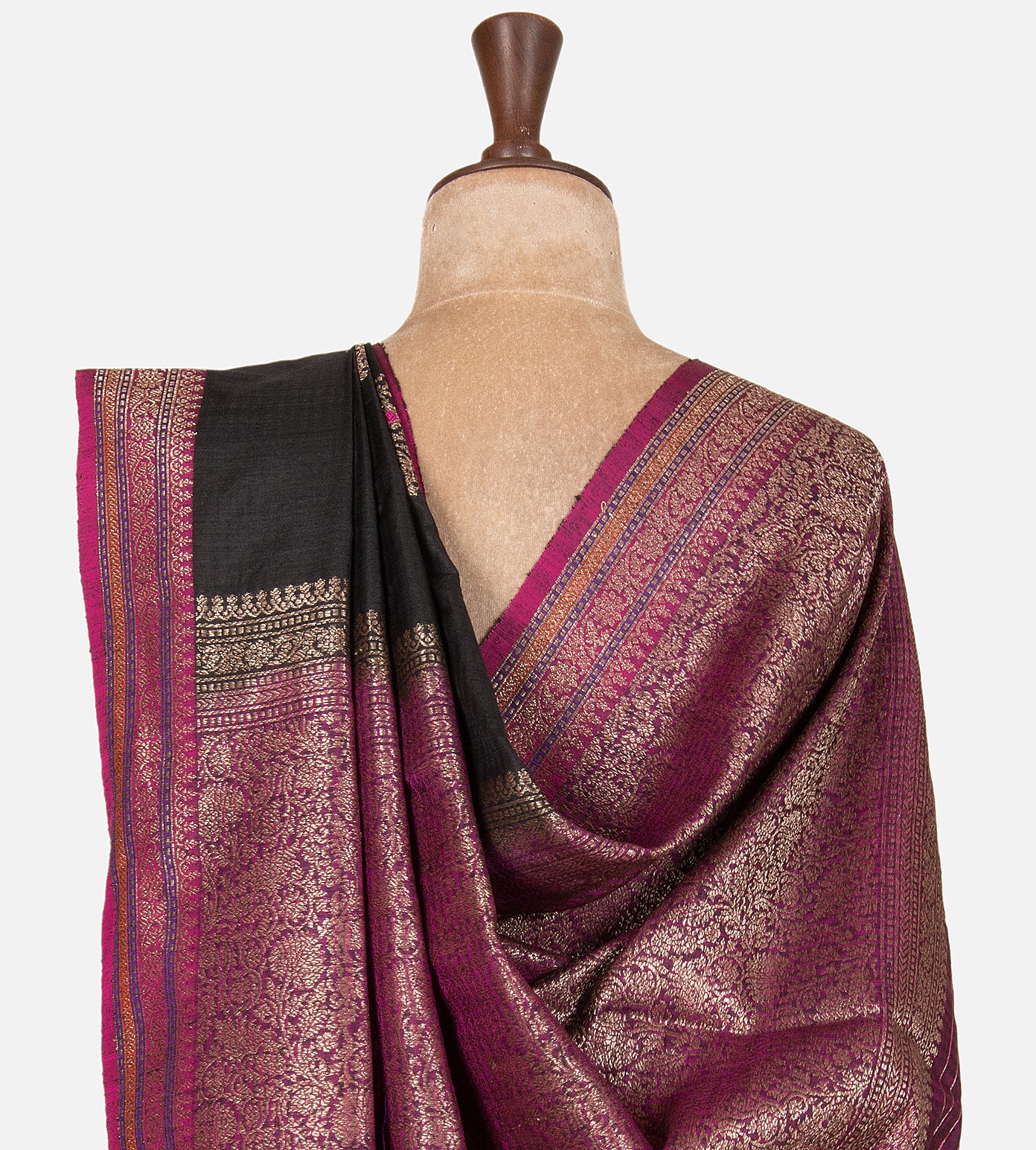 Black Banarasi Tussar Saree