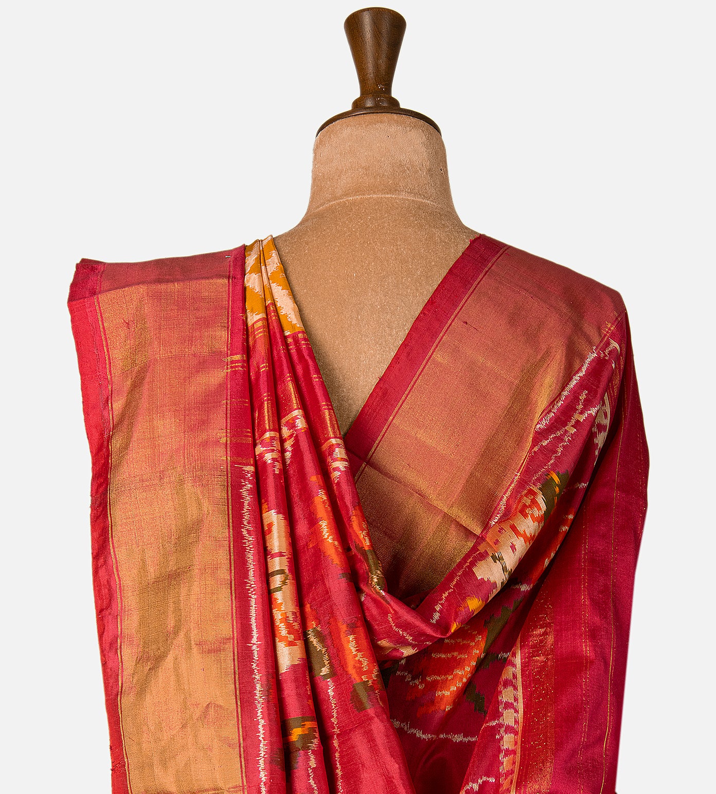 Yellow Ikkat Silk Saree