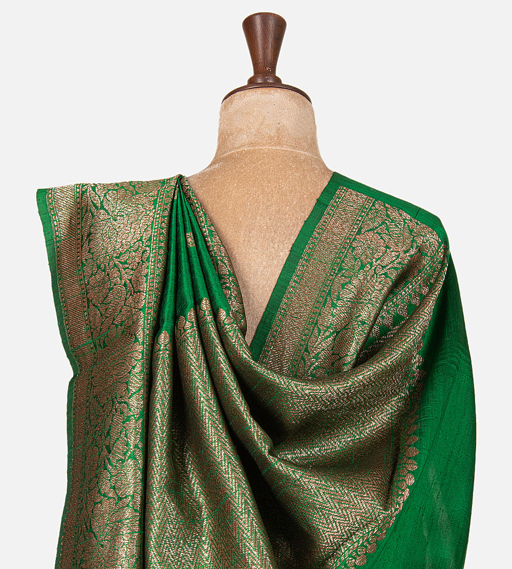 Green Banarasi Tussar Saree