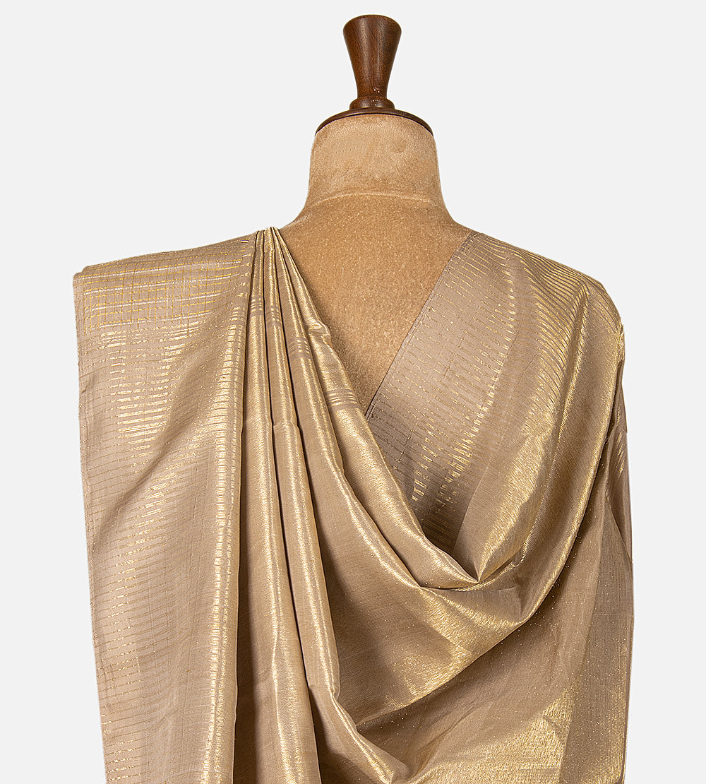 Beige Kanchipuram Silk Saree