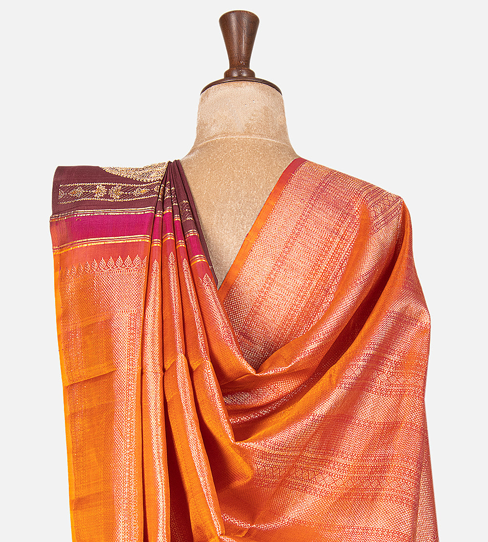 Maroon Kanchipuram Silk Saree