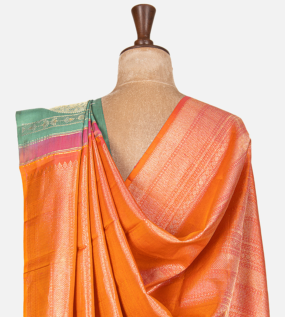 Turquoise Blue Kanchipuram Silk Saree