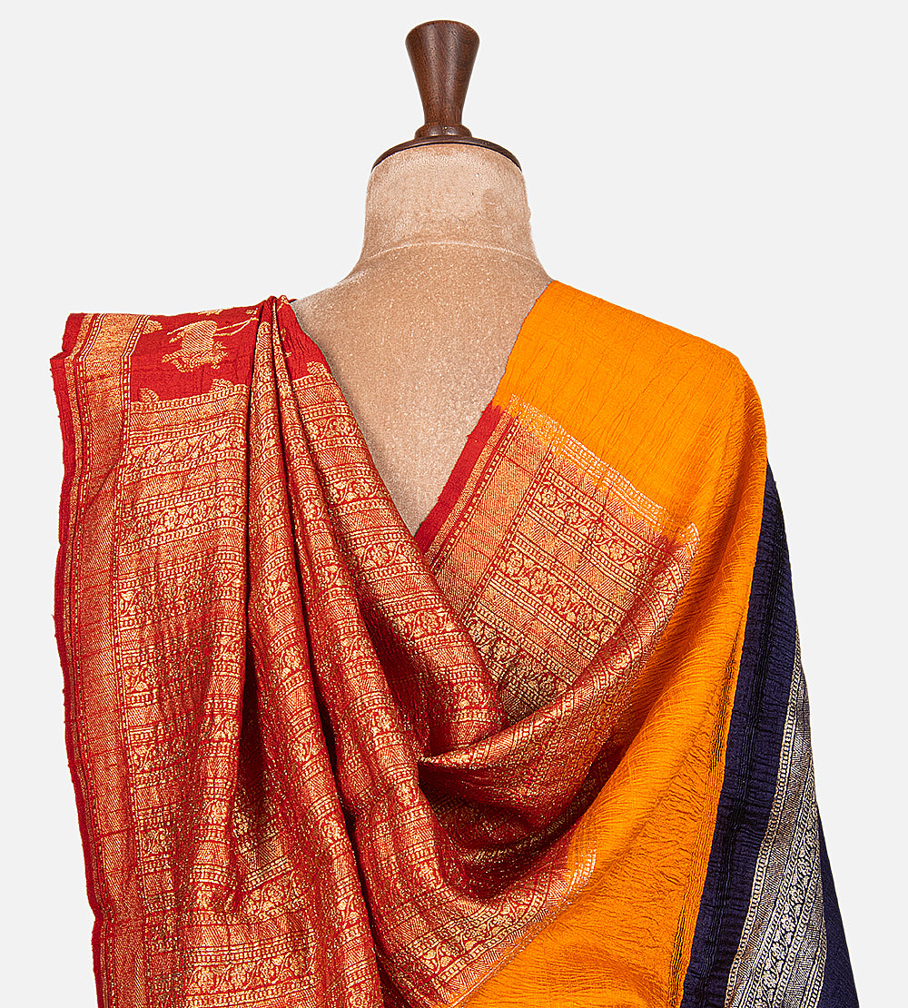 Red Banarasi Tussar Saree